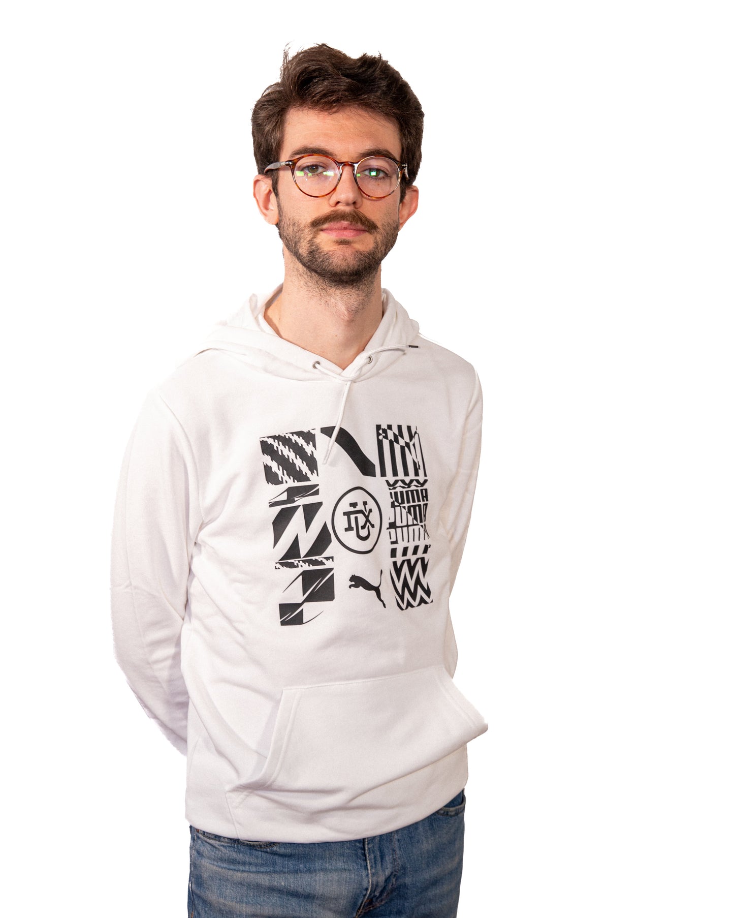 Sudadera blanca con capucha PUMA x DUX